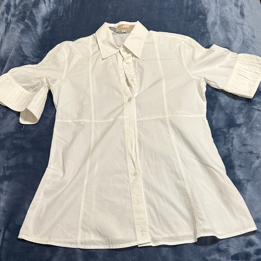 Burberry White Button-Up Blouse